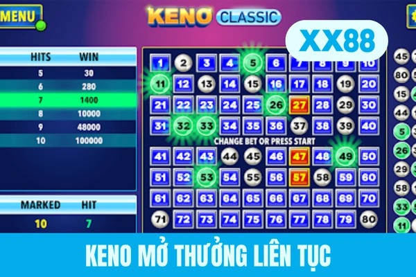Keno mở thưởng liên tục Keno mở thưởng liên tục